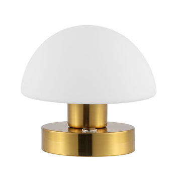Zoe 5.75" Bohemian Farmhouse Iron Rechargeable Integrated LED Table Lamp - JONATHAN Y